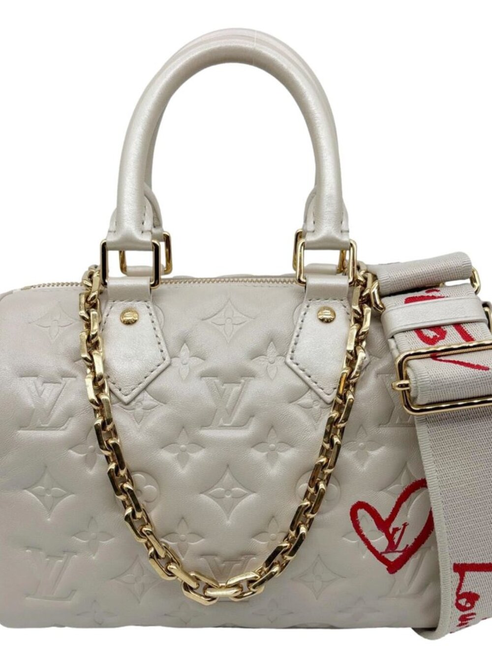 Louis Vuitton Speedy 22 Bandouliere Fall In Love Monogram Leather Shoulder Bag